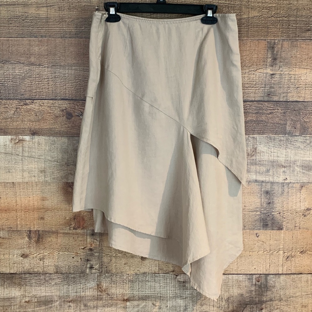 Sisley asymmetrical khaki skirt Size 42 6 8